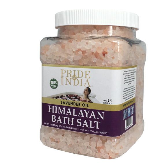 Himalayan Pink Bathing Salt - Enriched w/ Lavender Oil and 84+