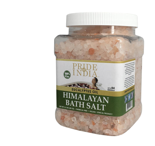 Himalayan Pink Bathing Salt - Enriched w/ Eucalyptus Oil and 84+