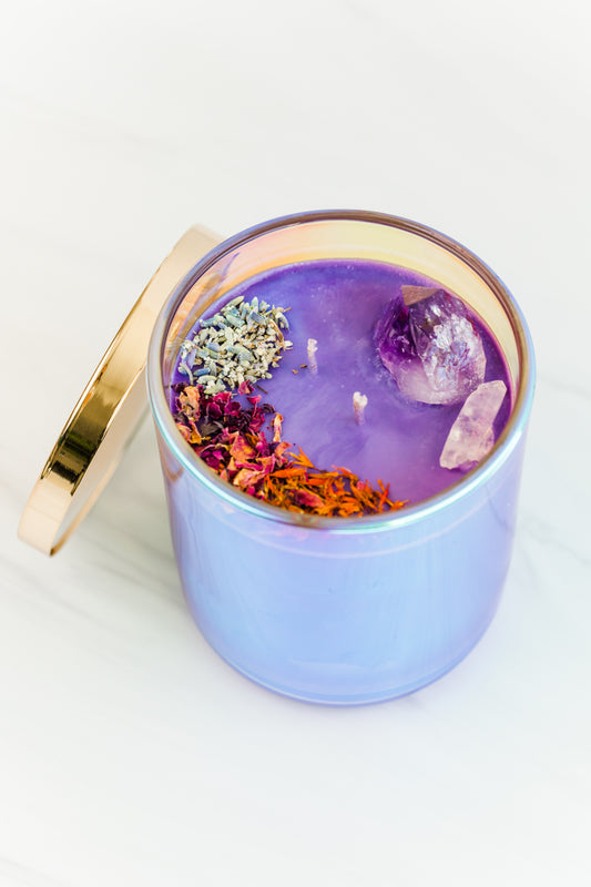 Vegan Soy Crystal Affirmation Candle | I AM